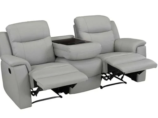 Driezits Relaxbank Evasion Van Leer - Licht Grijs