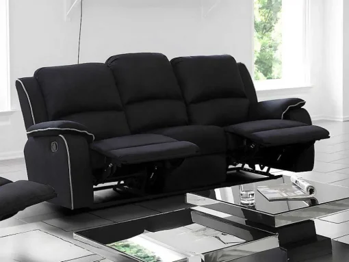 Driezits Relaxbank Microvezel Hernani - Zwart