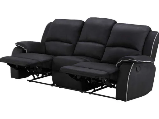 Driezits Relaxbank Microvezel Hernani - Zwart
