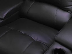 Driezits Relaxbank Van Leer Aroma - Zwart