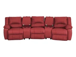 Driezits Relaxbank Van Leer Aroma - Rood