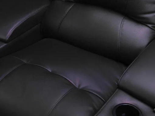 Driezits Relaxbank Van Leer Aroma - Zwart