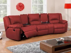 Driezits Relaxbank Van Leer Aroma - Rood