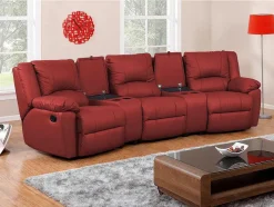 Driezits Relaxbank Van Leer Aroma - Rood