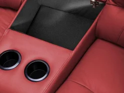 Driezits Relaxbank Van Leer Aroma - Rood