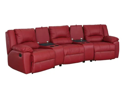 Driezits Relaxbank Van Leer Aroma - Rood