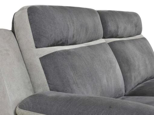 Driezits Relaxbank Van Microvezel Talca - Antraciet En Licht Grijs