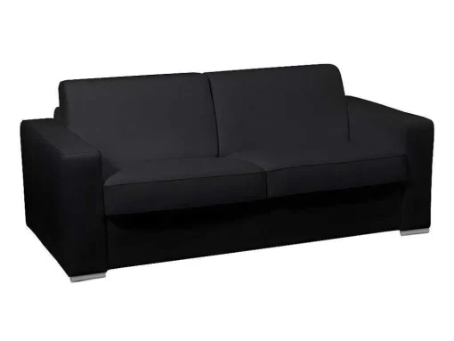 Driezits Slaapbank 100% Buffelleer Delectea Ii - Zwart