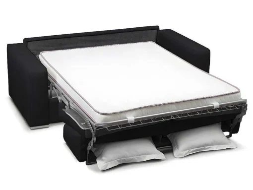 Driezits Slaapbank 100% Buffelleer Delectea Ii - Zwart