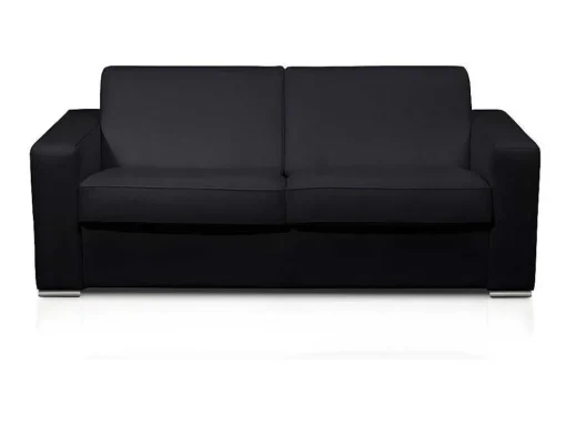 Driezits Slaapbank 100% Buffelleer Delectea Ii - Zwart