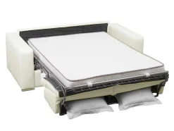 Driezits Slaapbank 100% Buffelleer Delectea Ii - Wit