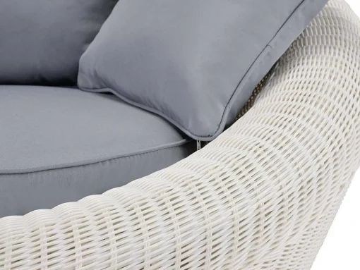 Driezits Tuinbank Van Ecru Gevlochten Hars - Whiteheaven