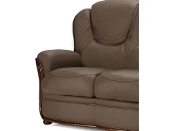 Driezitsbank 100% Buffelleer Adelaide - Zwart