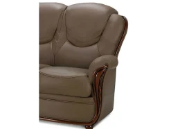 Driezitsbank 100% Buffelleer Adelaide - Zwart