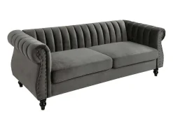 Driezitsbank Chesterfield Van Fluweel Trumbo - Antraciet