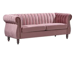 Driezitsbank Chesterfield In Oudroze Fluweel Trumbo