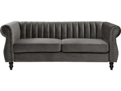 Driezitsbank Chesterfield Van Fluweel Trumbo - Antraciet