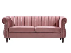Driezitsbank Chesterfield In Oudroze Fluweel Trumbo
