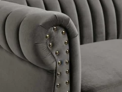 Driezitsbank Chesterfield Van Fluweel Trumbo - Antraciet