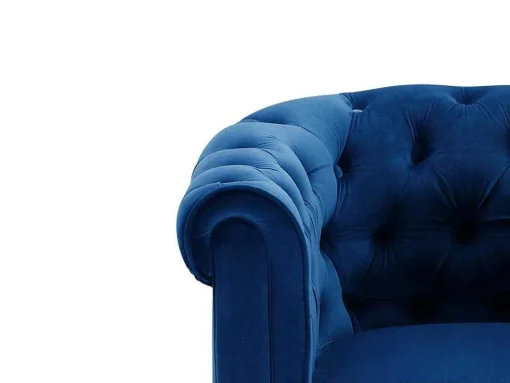 Driezitsbank Chesterfield - Fluweel - Koningsblauw