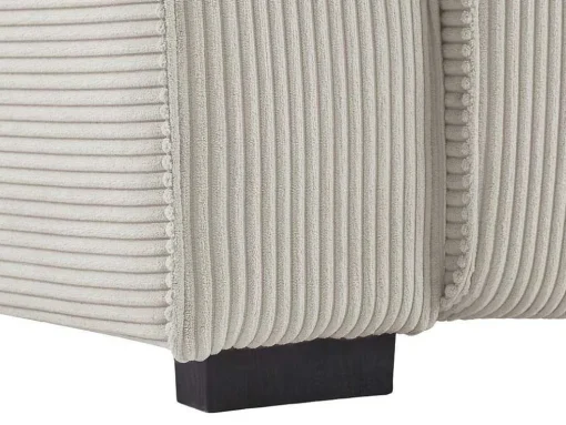 Driezitsbank En Elektrische Relaxfauteuil In Beige Ribfluweel Amelio