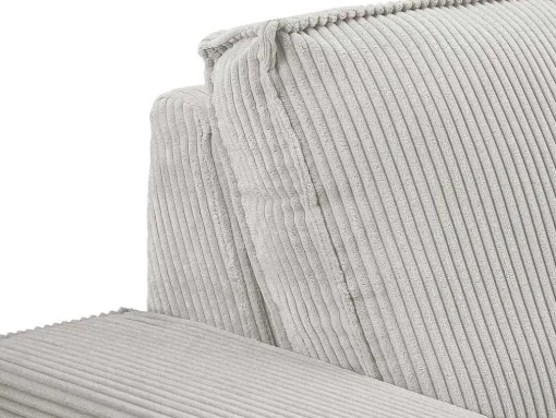 Driezitsbank En Elektrische Relaxfauteuil In Beige Ribfluweel Amelio