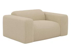 Driezitsbank En Fauteuil Van Beige Stof Met Textuur Pogni Van Maison Cephy