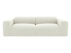 Driezitsbank En Fauteuil Van Witte Bouclestof Pogni Van Maison Cephy