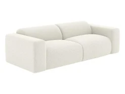 Driezitsbank En Fauteuil Van Witte Bouclestof Pogni Van Maison Cephy