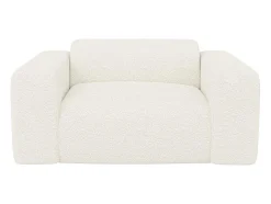 Driezitsbank En Fauteuil Van Witte Bouclestof Pogni Van Maison Cephy
