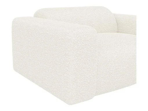Driezitsbank En Fauteuil Van Witte Bouclestof Pogni Van Maison Cephy