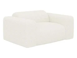 Driezitsbank En Fauteuil Van Witte Bouclestof Pogni Van Maison Cephy