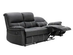 Driezitsbank En Relaxfauteuil Canby - Kunstleer - Zwart