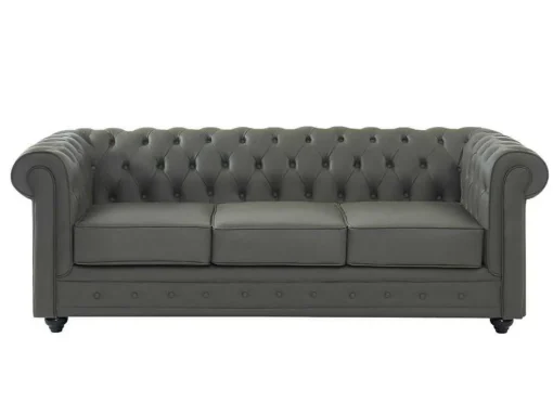 Driezitsbank Van Buffelleer Chesterfield - Grijs