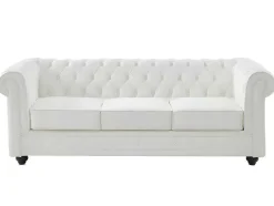 Driezitsbank Van Buffelleer Chesterfield - Wit