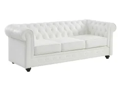 Driezitsbank Van Buffelleer Chesterfield - Wit