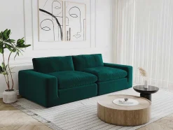 Driezitsbank Van Smaragdgroen Velours Amaury