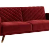 Driezitsbedbank Van Fluweel Joris - Rood