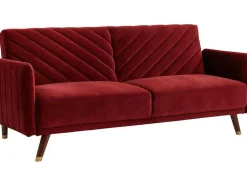 Driezitsbedbank Van Fluweel Joris - Rood
