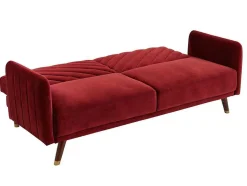 Driezitsbedbank Van Fluweel Joris - Rood