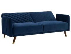 Driezitsbedbank Van Fluweel Joris - Blauw