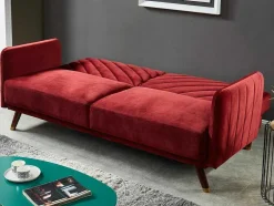 Driezitsbedbank Van Fluweel Joris - Rood