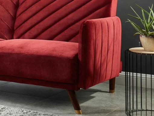 Driezitsbedbank Van Fluweel Joris - Rood