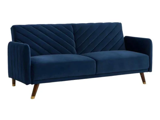 Driezitsbedbank Van Fluweel Joris - Blauw