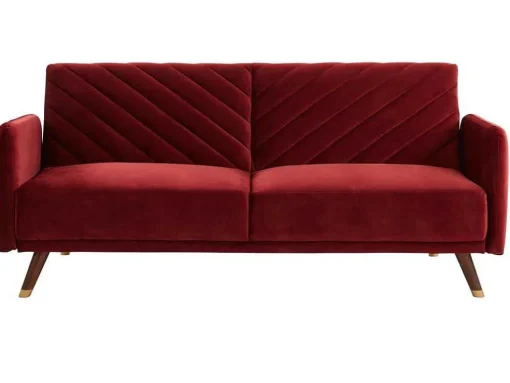 Driezitsbedbank Van Fluweel Joris - Rood
