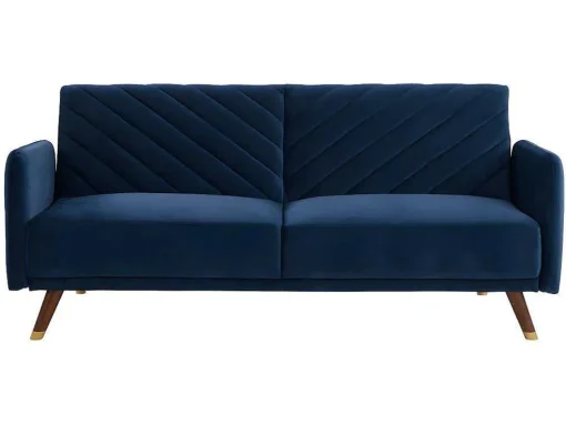 Driezitsbedbank Van Fluweel Joris - Blauw