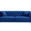 Driezits-Chesterfield-Bank Van Nachtblauw Velours Arsene