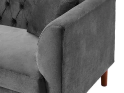 Driezits-Chesterfield-Bank Van Antracietkleurig Velours Arsene
