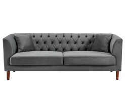 Driezits-Chesterfield-Bank Van Antracietkleurig Velours Arsene