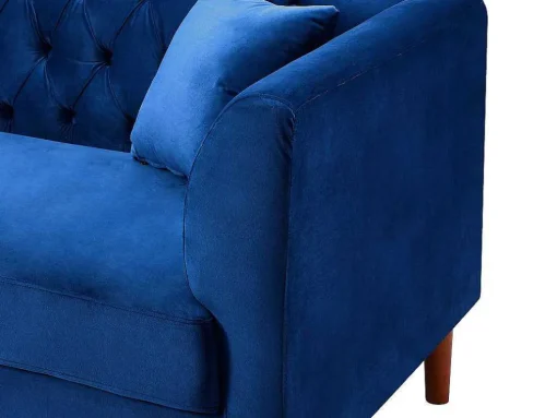 Driezits-Chesterfield-Bank Van Nachtblauw Velours Arsene